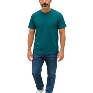 Gildan Unisex Blue/Turquoise Ultra-Cotton Preshrunk Pullover‎ T-Shirt Size L